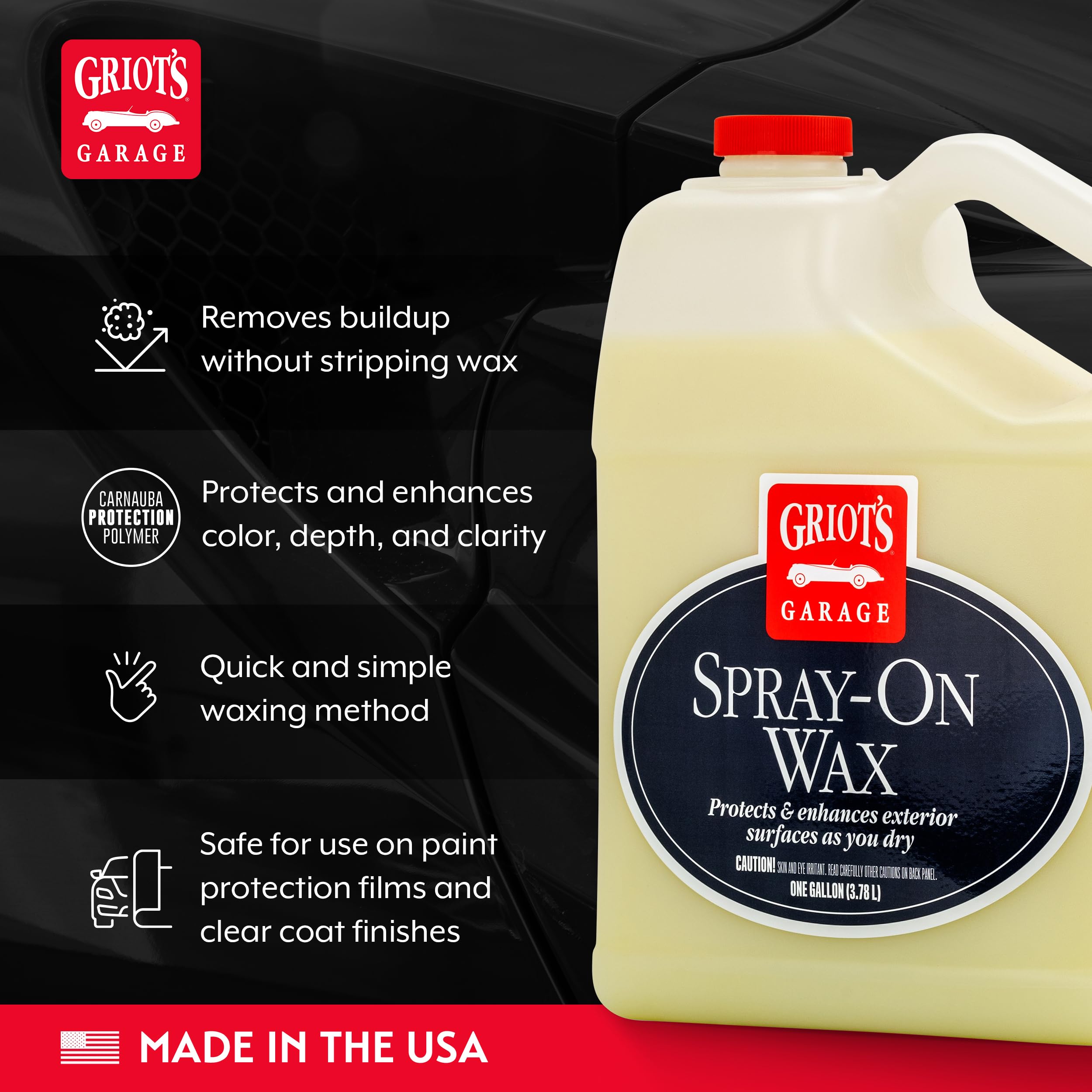 Griot’s Garage Spray-On Wax for Car Detailing, Auto Paint Protection and Enhancement, Carnauba Gloss for Trucks, SUVS, RVs, and More, 11097, One Gallon - Image 3