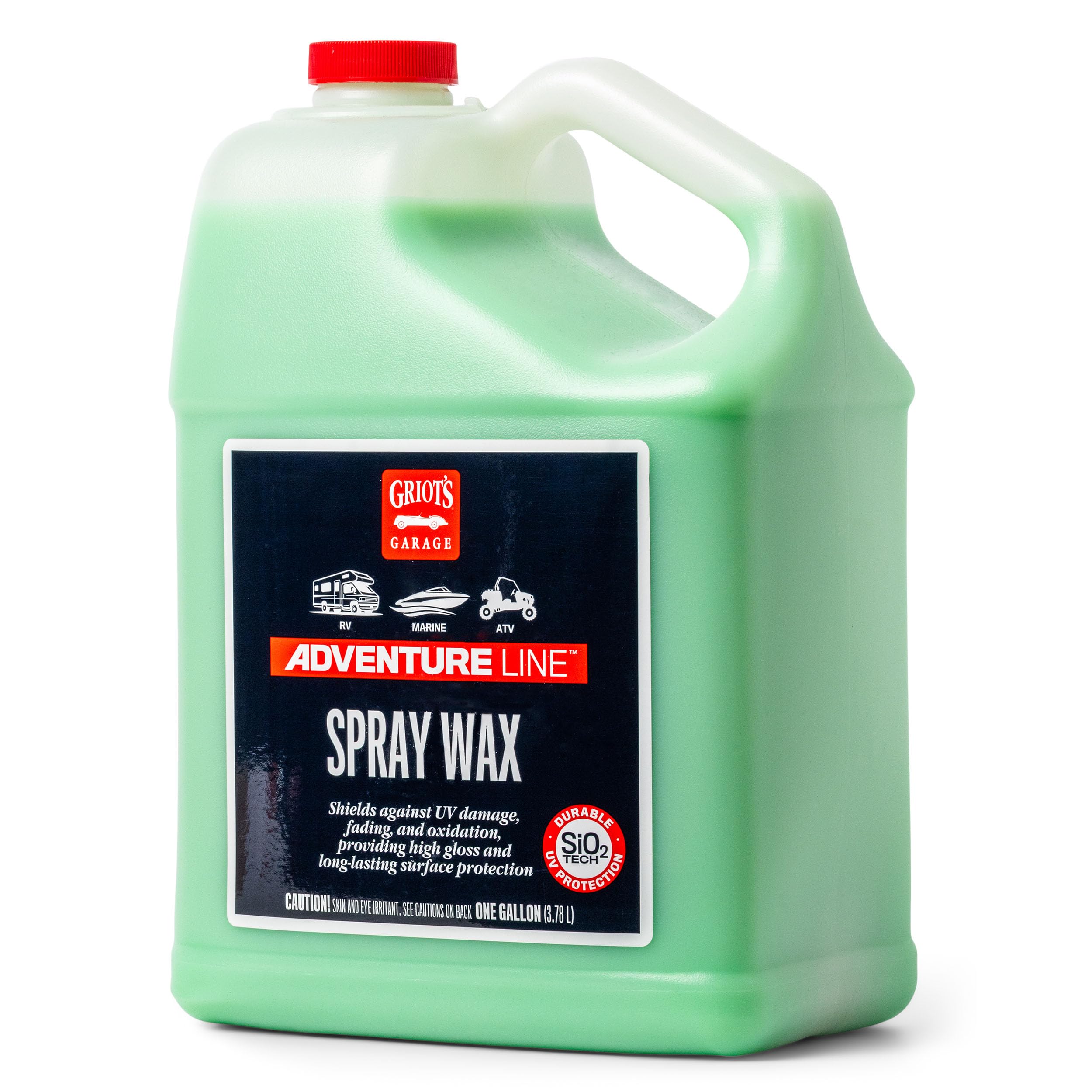 Griot's Garage Spray Wax for RVs, Campers, Trailers, Boats, ATVs, Motorcycles, Works on Paint, Glass, Vinyl, Plastic, and More, 10868, One Gallon
