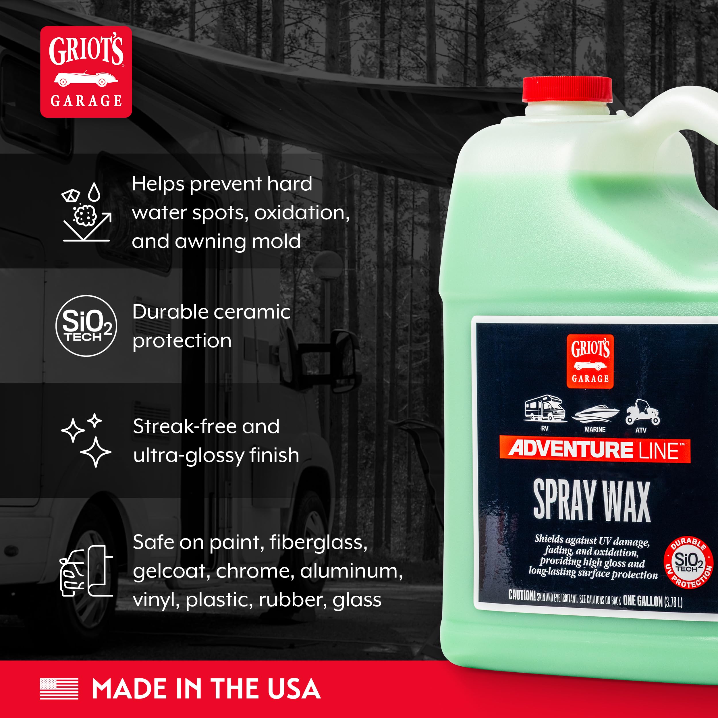 Griot's Garage Spray Wax for RVs, Campers, Trailers, Boats, ATVs, Motorcycles, Works on Paint, Glass, Vinyl, Plastic, and More, 10868, One Gallon - Image 3