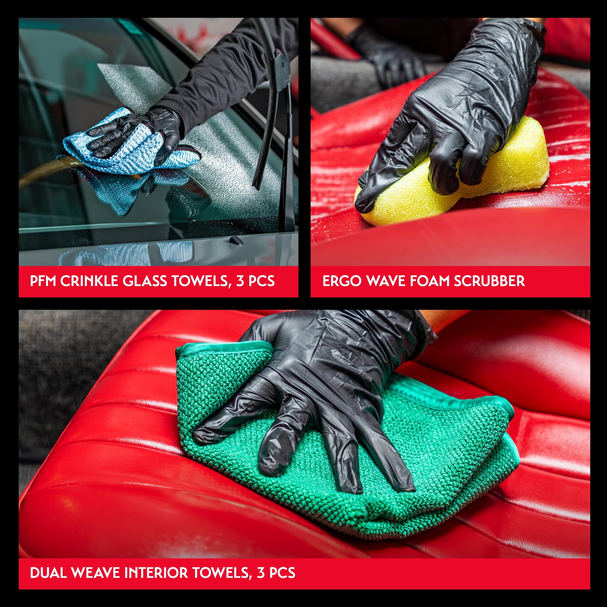 Griot's Garage Starter Interior Kit, Car Cleaning and Detailing Set, Includes Carpet, Upholstery and Glass Cleaners, Detailer, Towels, and Foam Scrubber, 11625 - Image 5