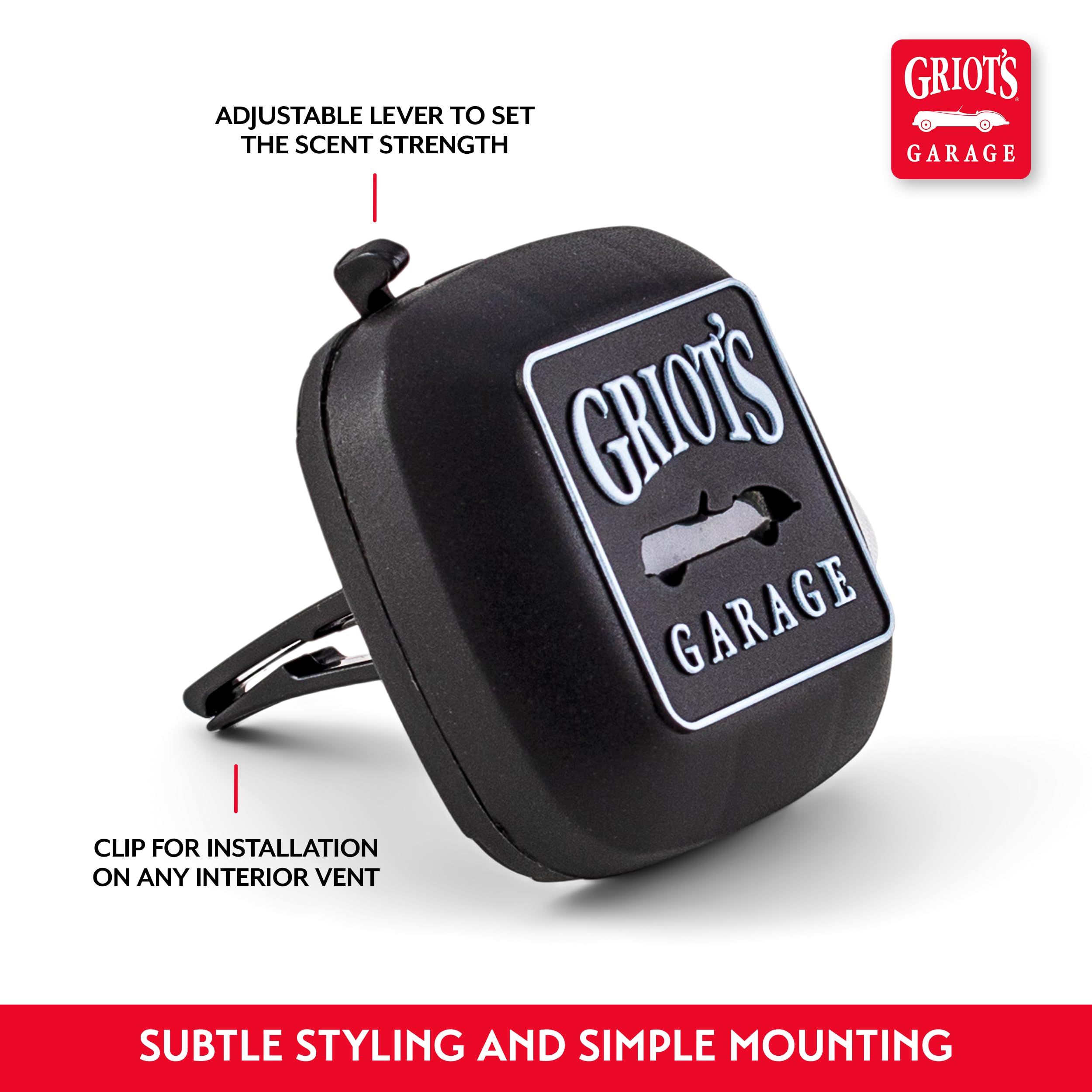Griot's Garage Stinky-Be-Gone Vent Clip Air Freshener, Odor Remover, Car Scent for Garage, Closet, Laundry Rooms, Bathrooms, and More, JDM Squash, 10767 - Image 4