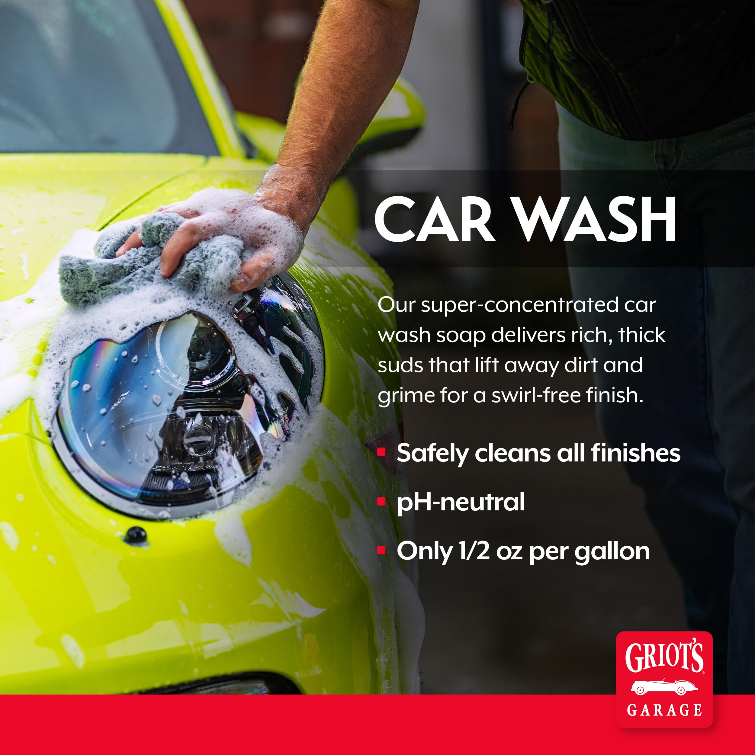 Griot's Garage Super-Concentrated Car Wash for Vehicle Washing and Cleaning, Foaming Liquid Soap, Won't Strip Waxes, Sealants or Ceramic Coatings, pH Balanced, 11102, 16oz - Image 2