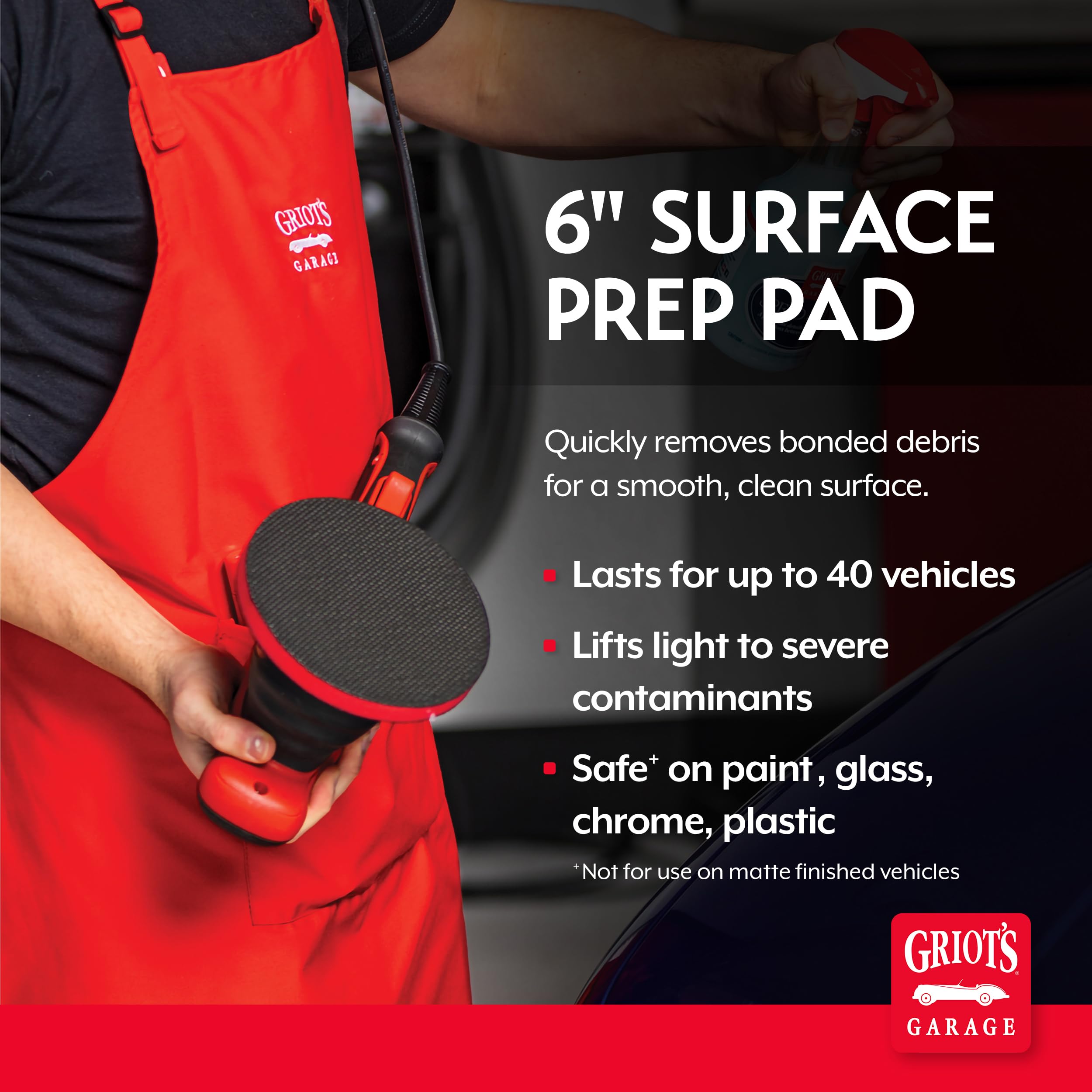 Griot's Garage Surface Prep Pad, Clay Bar Alternative for Car Detailing, Cleaning, Polishing and Paint Correction, Compatible with G9 Random Orbital Polisher, 6", 10680 - Image 2