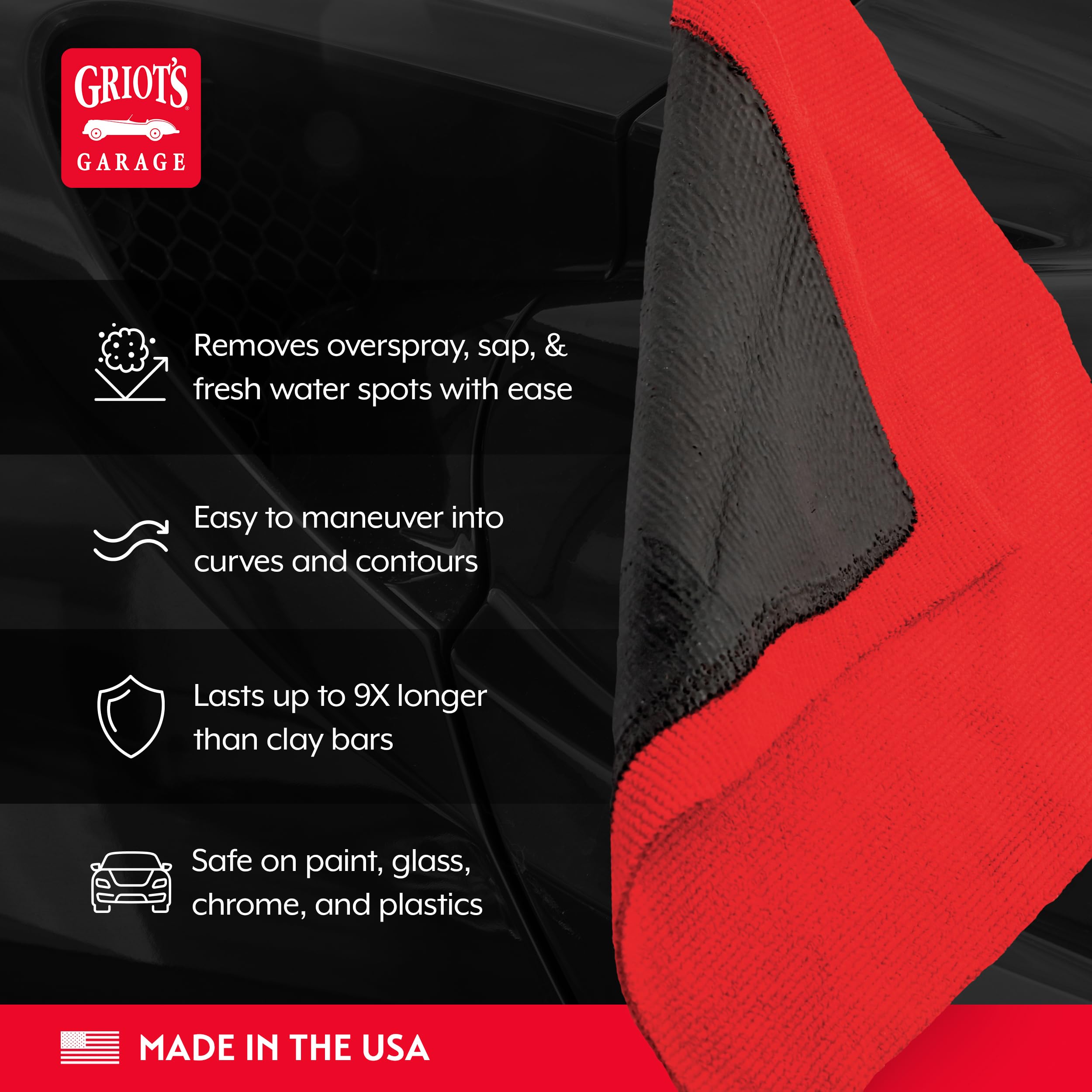 Griot's Garage Surface Prep Towel for Car Detailing, Cleaning and Polishing, Clay Bar Alternative, 9" x 9", 55592 - Image 3