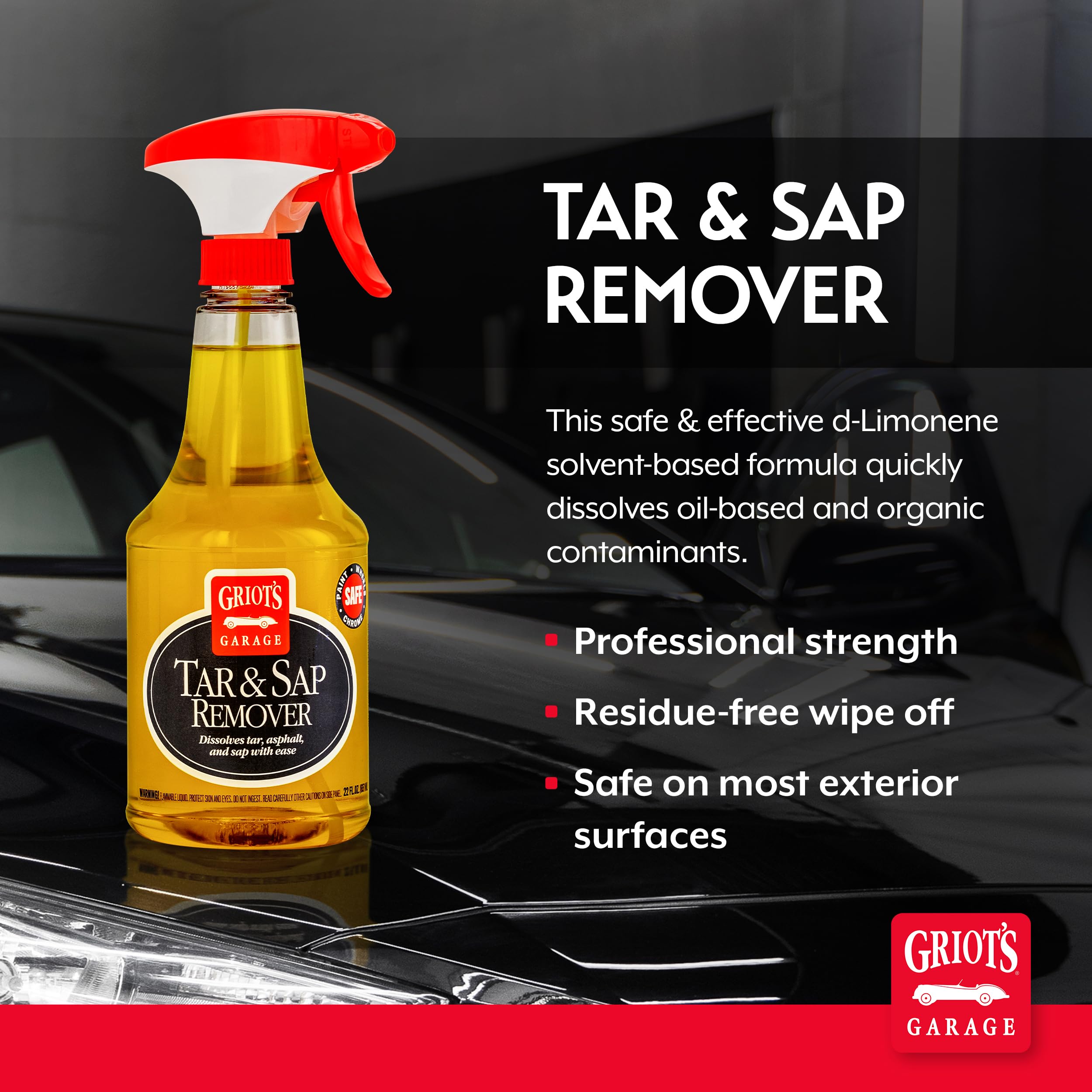 Griot's Garage Tar and Sap Remover for Car Cleaning and Detailing, Exterior Cleaner for Paint, Plastics, Wheels, and Chrome, 22oz, 10873 - Image 2