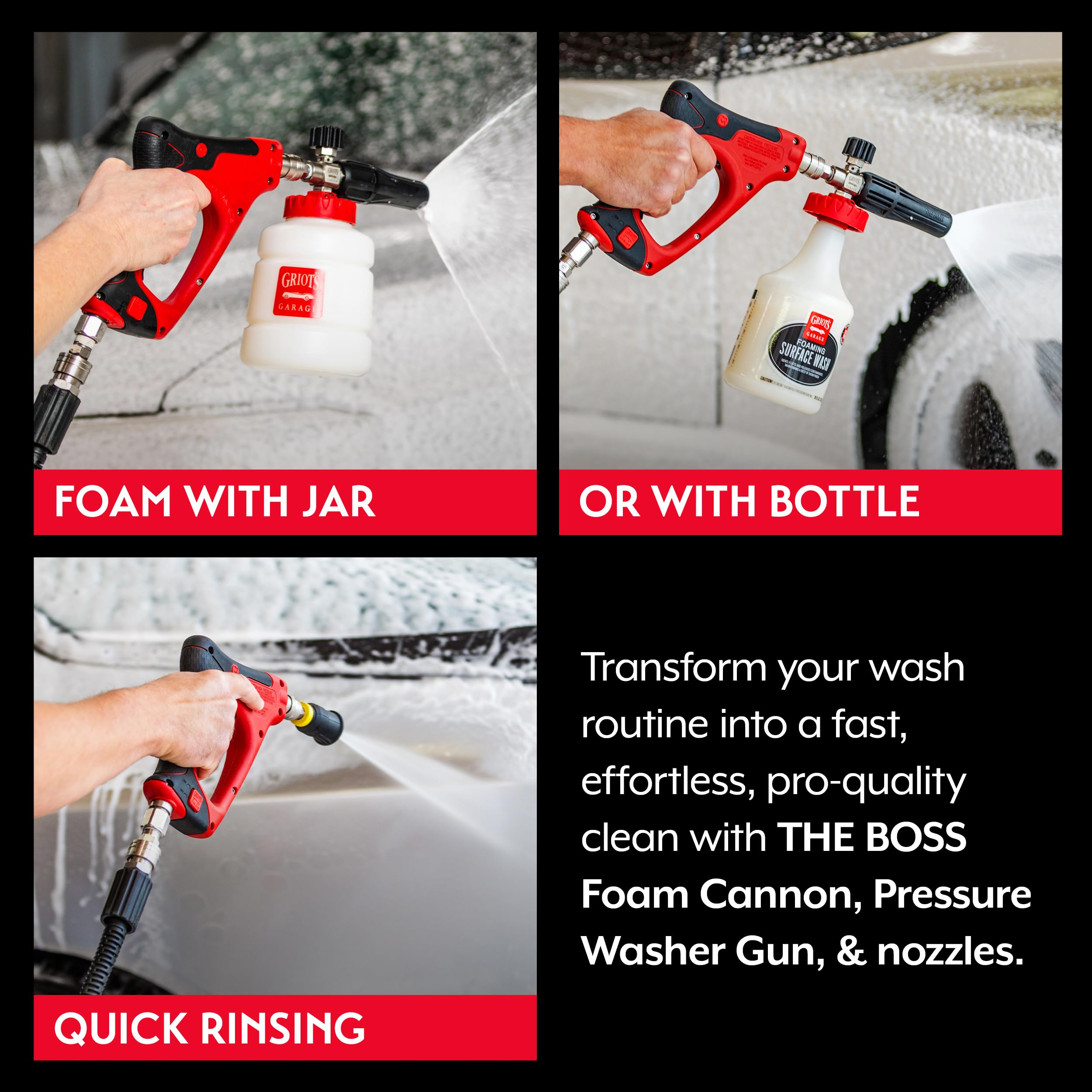 Griot's Garage THE BOSS Foam Cannon, Gun, and Nozzle Kit for Car Washing and Detailing, 2.5 Orifice For Power Washers With 1.9 GPM or Less - Image 6