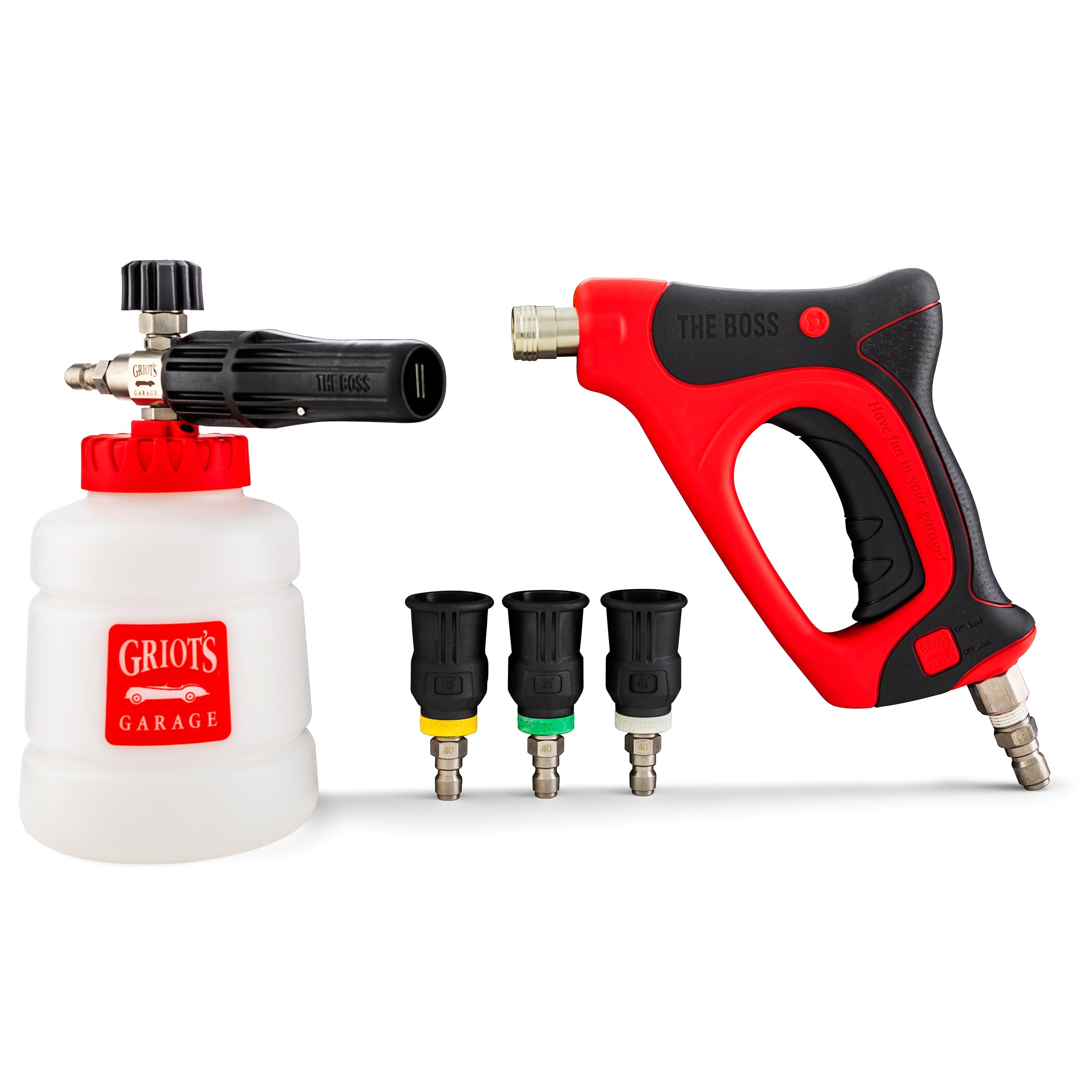 Griot's Garage THE BOSS Foam Cannon, Gun, and Nozzle Kit for Car Washing and Detailing, 4.0 Orifice For Power Washers With 2.0 GPM or More