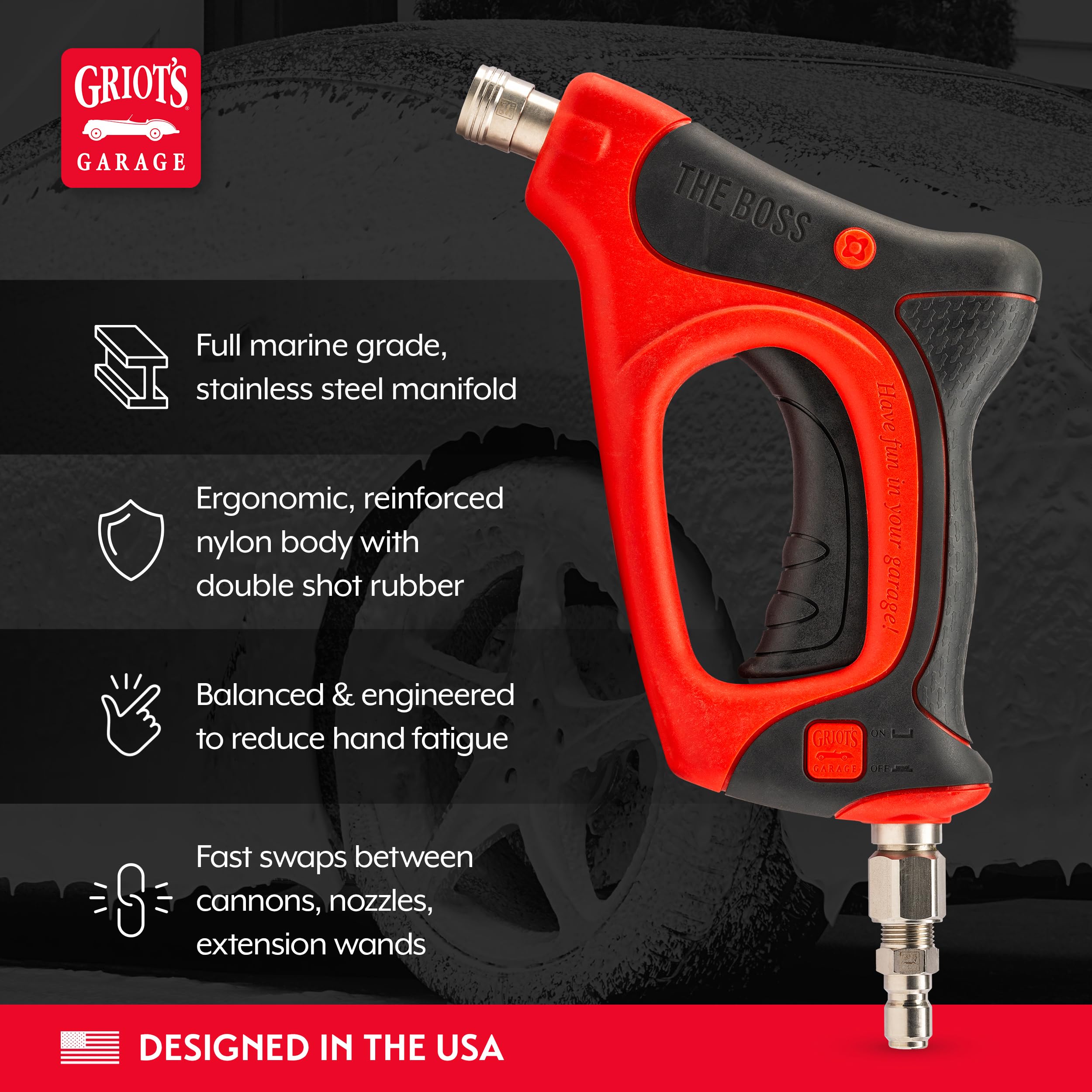 Griot's Garage The BOSS Pressure Washer Gun and Nozzle Kit for Car Washing and Detailing, 4.0 Orifice For Power Washers With 2.0 GPM or More - Image 3