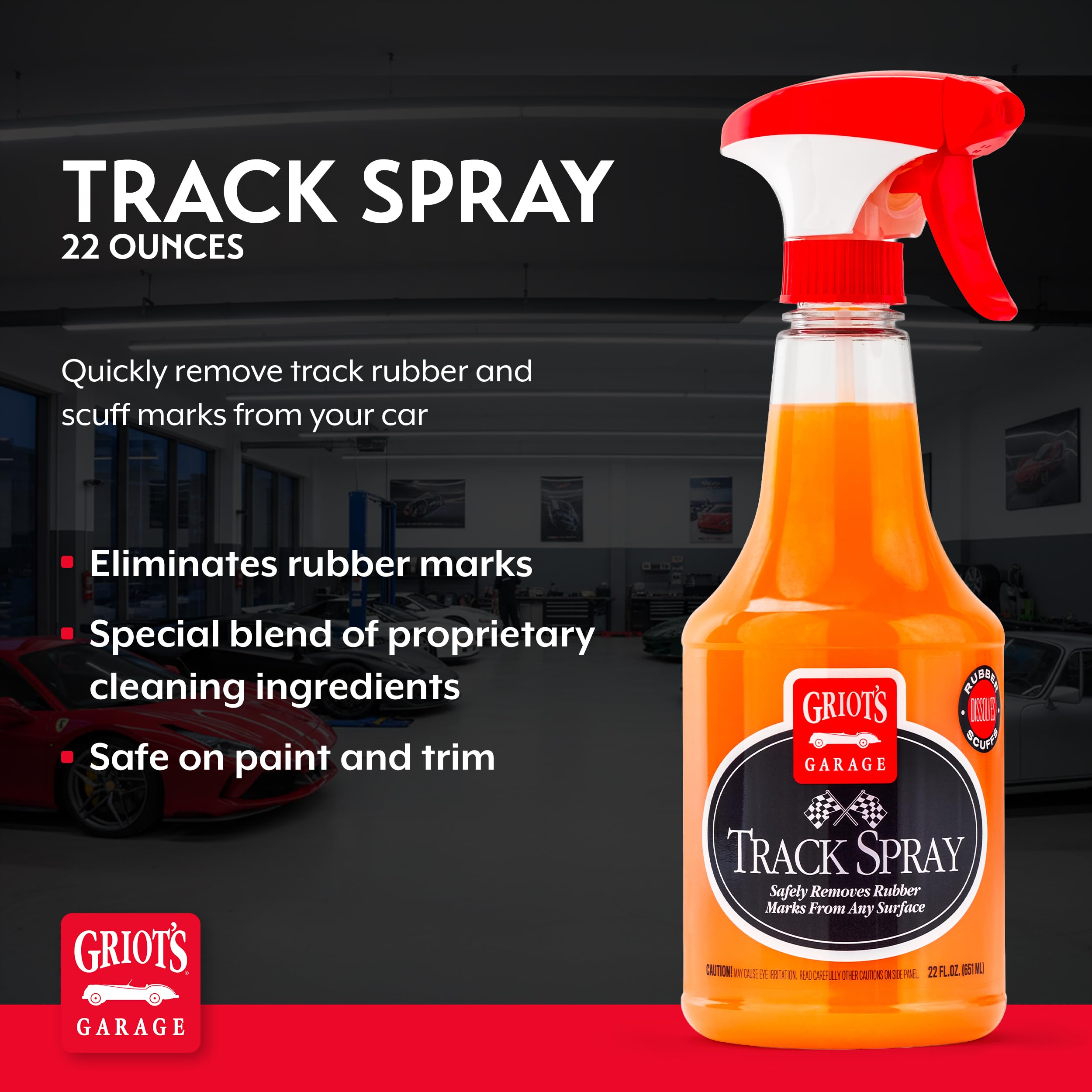 Griot's Garage Track Spray for Car Cleaning and Detailing, Removes Rubber Residue and Scuff Marks, 10979, 22oz - Image 2