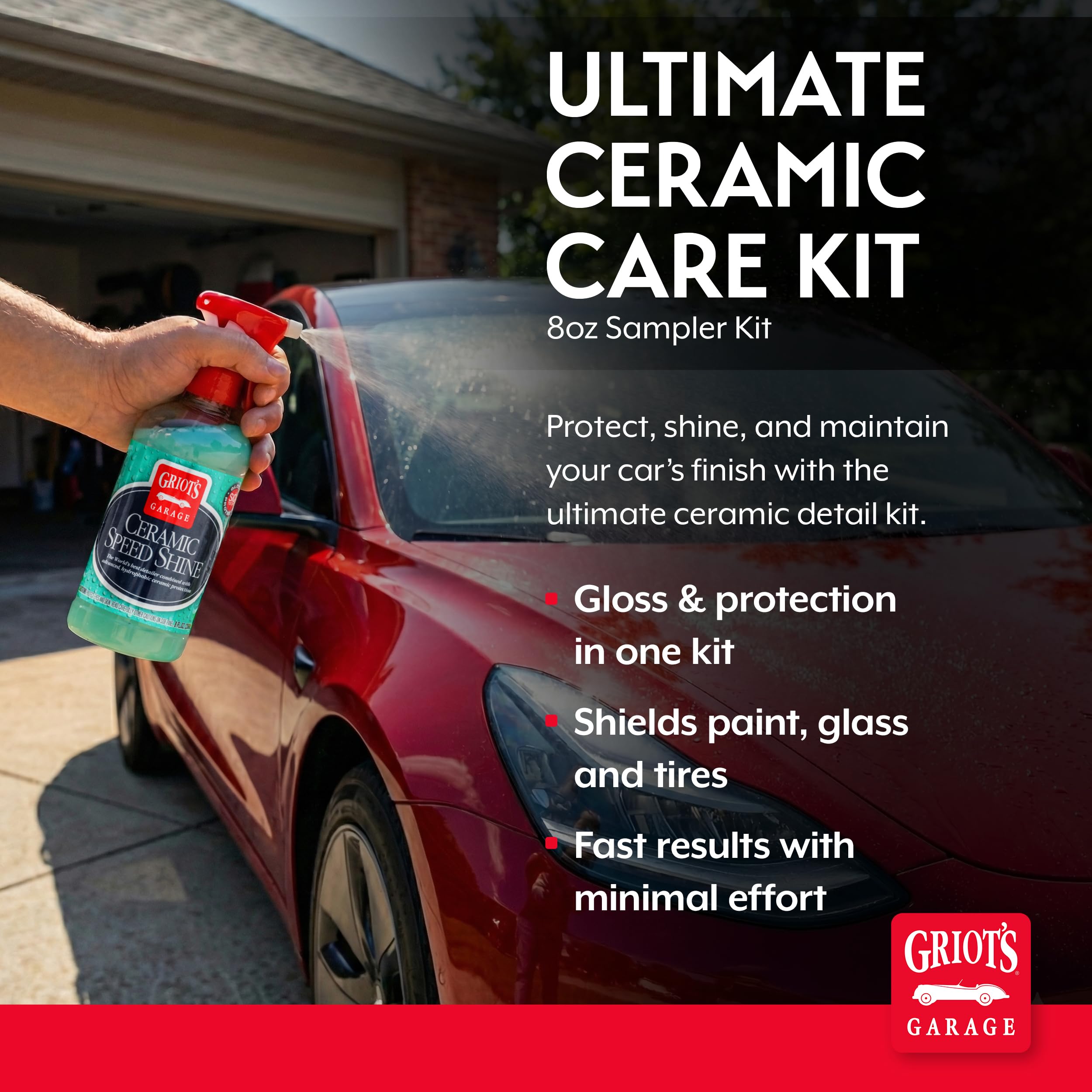 Griot's Garage Ultimate Ceramic Detail Kit for Car Detailing, Includes 8oz Bottles of Ceramic 3-in-1 Wax, Speed Shine Detailer, Tire Dressing, Glass Cleaner, and Vinyl and Rubber Protectant, 11606 - Image 2