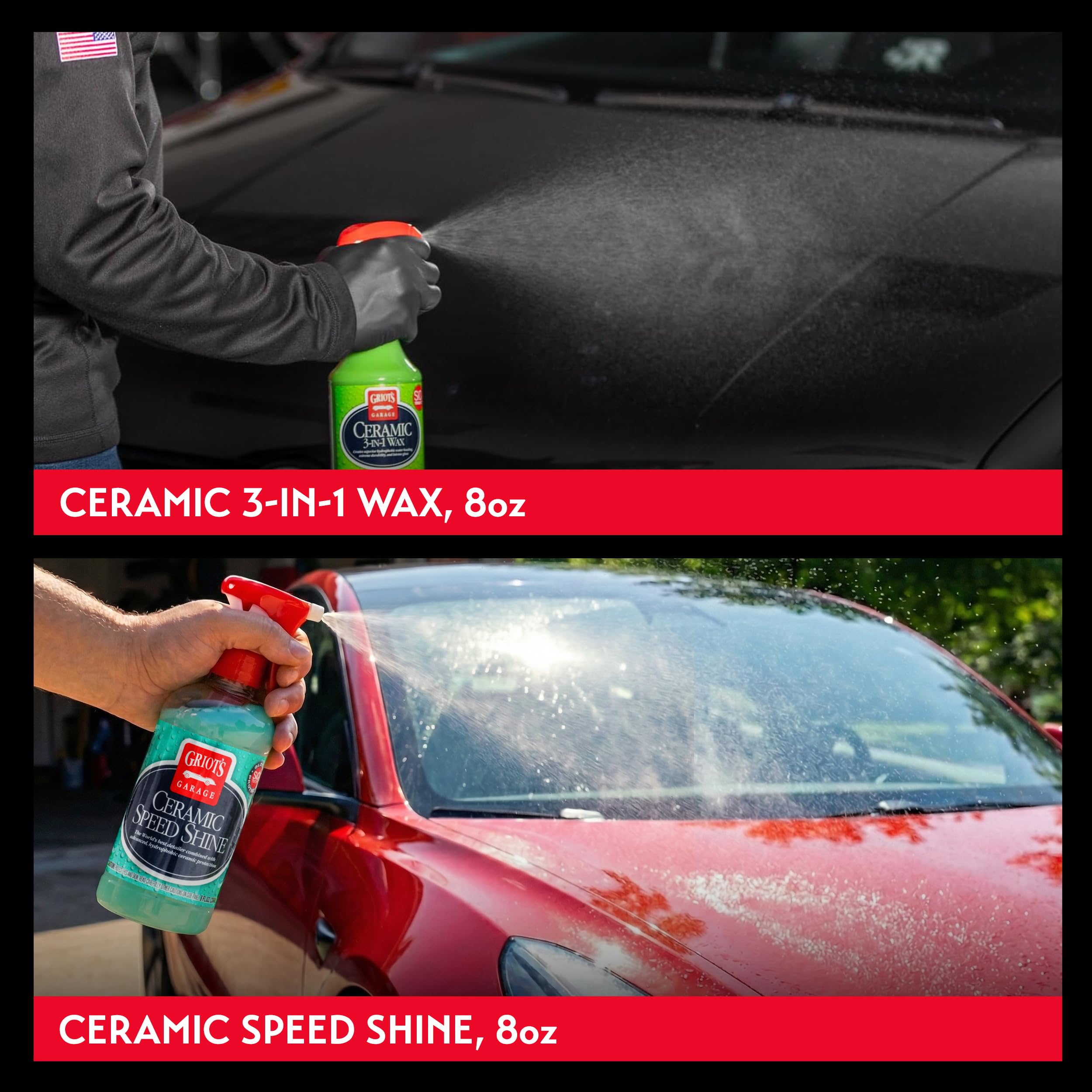 Griot's Garage Ultimate Ceramic Detail Kit for Car Detailing, Includes 8oz Bottles of Ceramic 3-in-1 Wax, Speed Shine Detailer, Tire Dressing, Glass Cleaner, and Vinyl and Rubber Protectant, 11606 - Image 4
