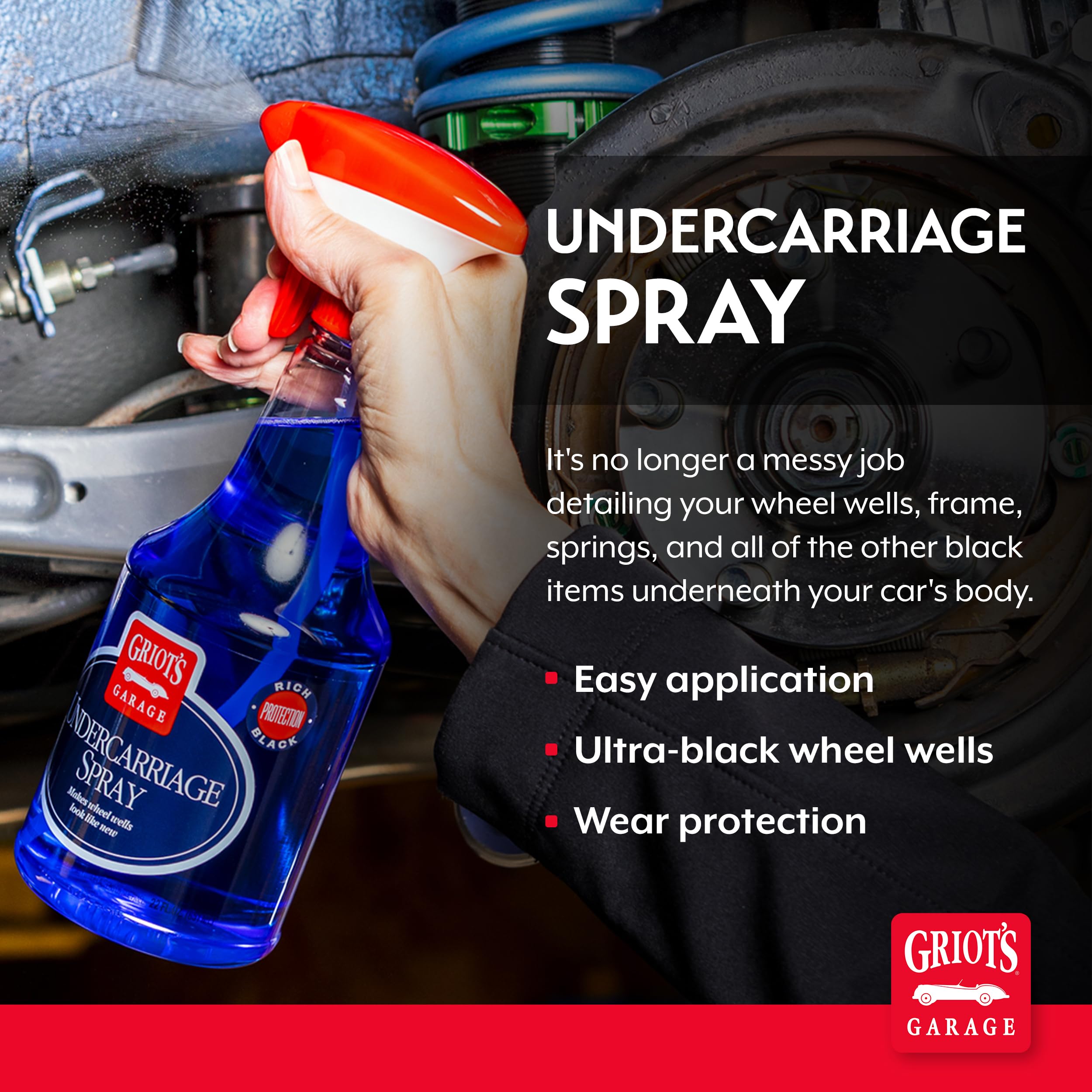 Griot's Garage Undercarriage Spray for Car Cleaning and Detailing, Undercoating for Wheel Wells, Frame, Springs, and More, 10987, 22oz - Image 2