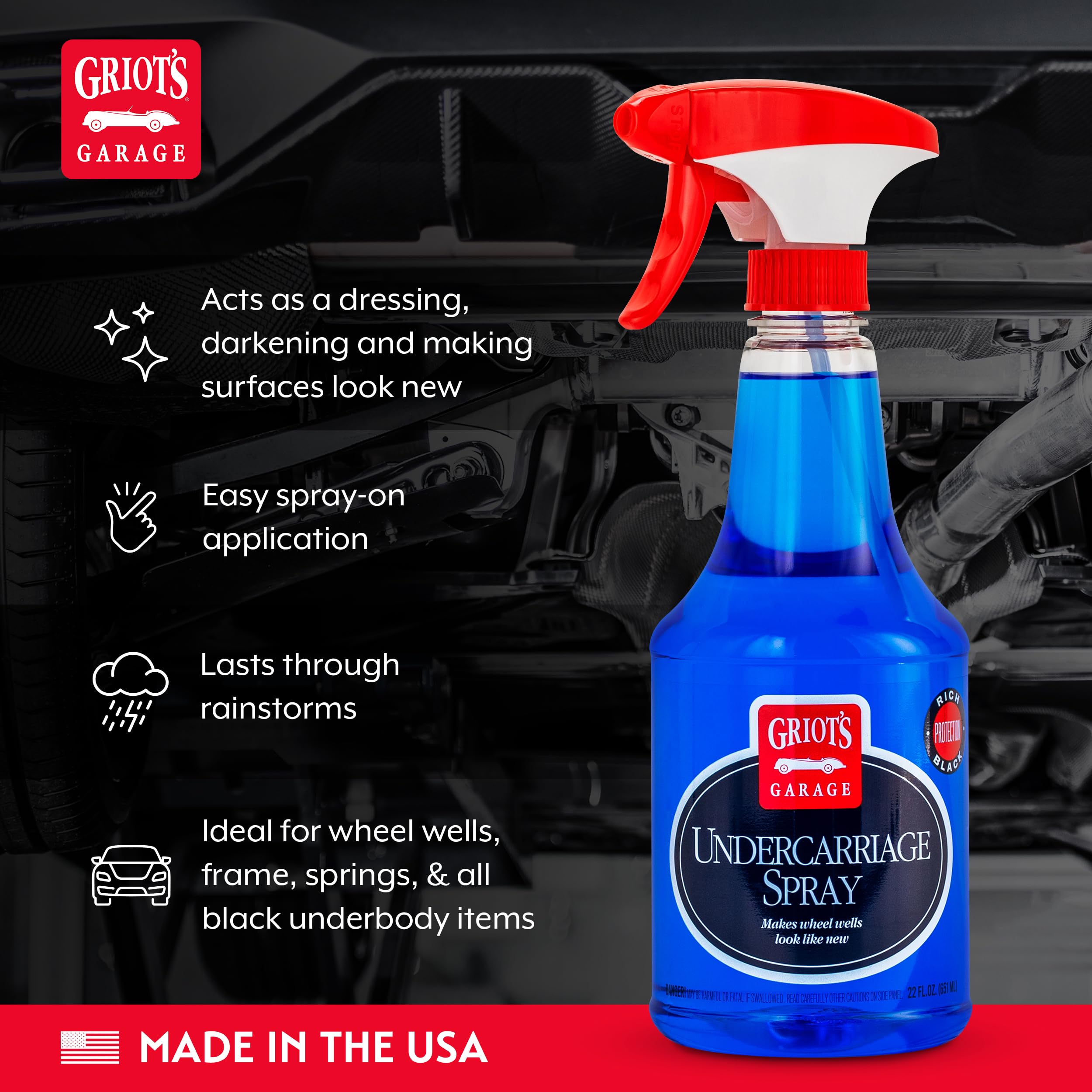 Griot's Garage Undercarriage Spray for Car Cleaning and Detailing, Undercoating for Wheel Wells, Frame, Springs, and More, 10987, 22oz - Image 3