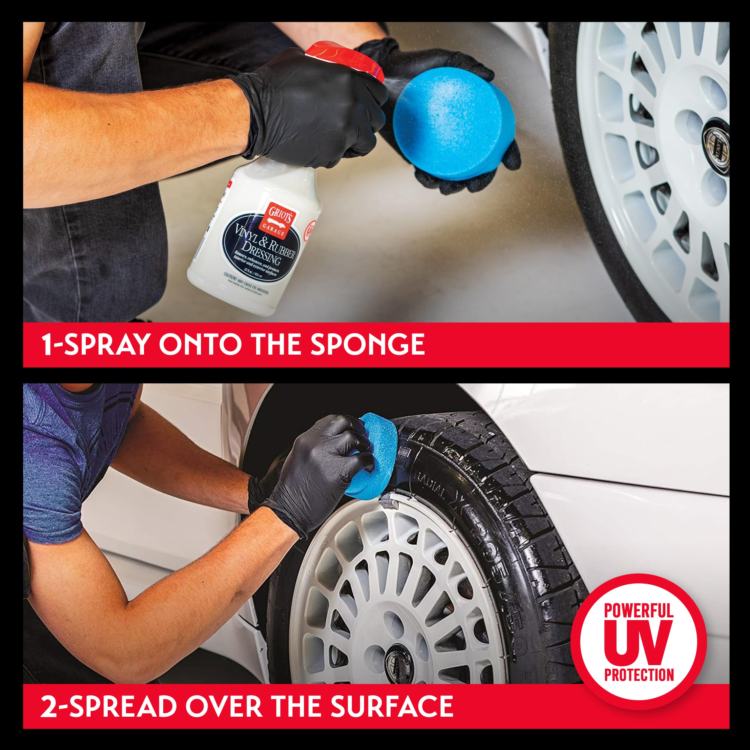 Griot's Garage Vinyl and Rubber Dressing for Car Detailing, Exterior and Interior Auto Cleaner and Protectant for for Plastic, Trim, Tires, and More, 10981, 22oz - Image 4