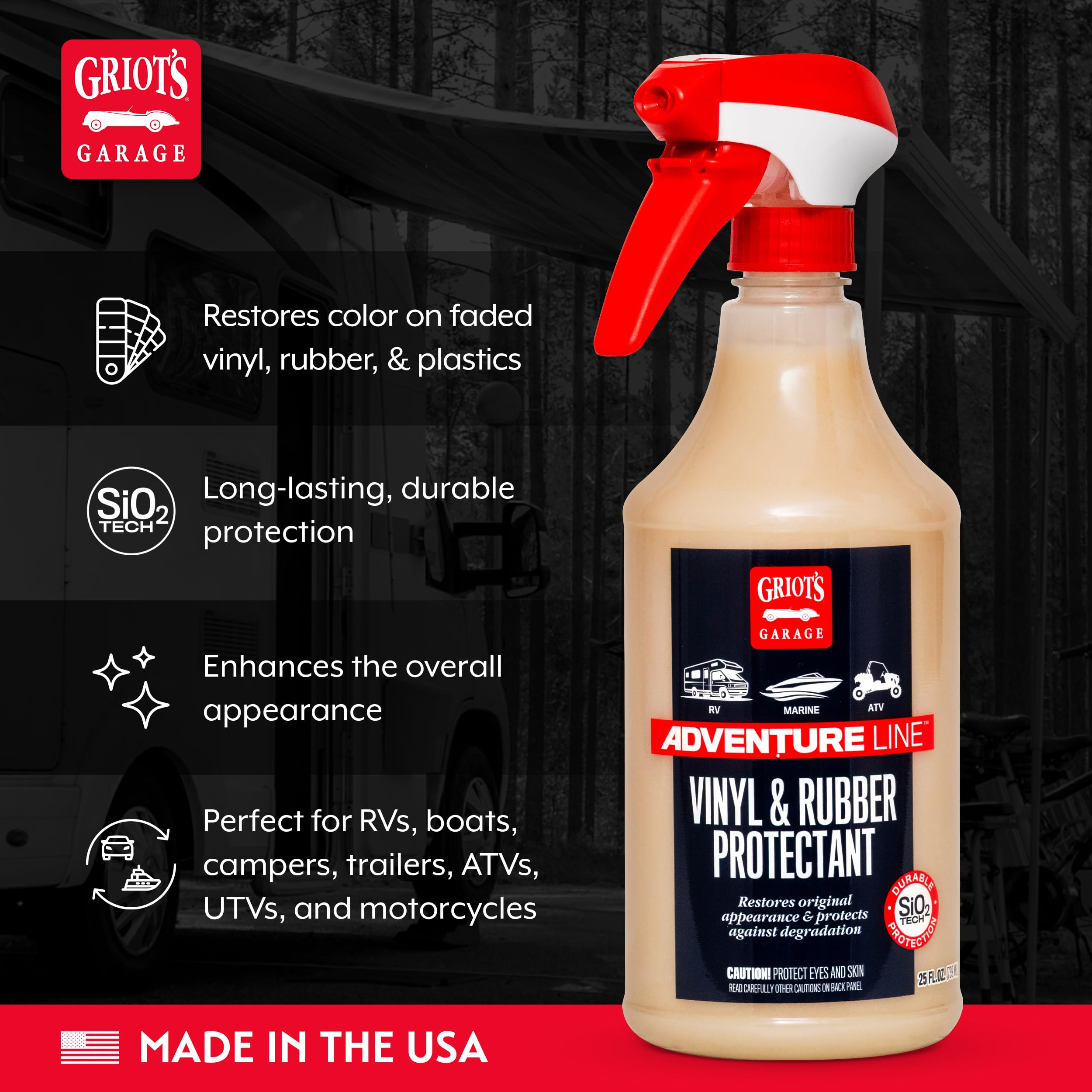 Griot's Garage Vinyl and Rubber Protectant for RVs, Campers, Trailers, Boats, ATVs, UTVs, Motorcycles, SiO2-Powered Ceramic Restorer, 10824, 25oz - Image 3