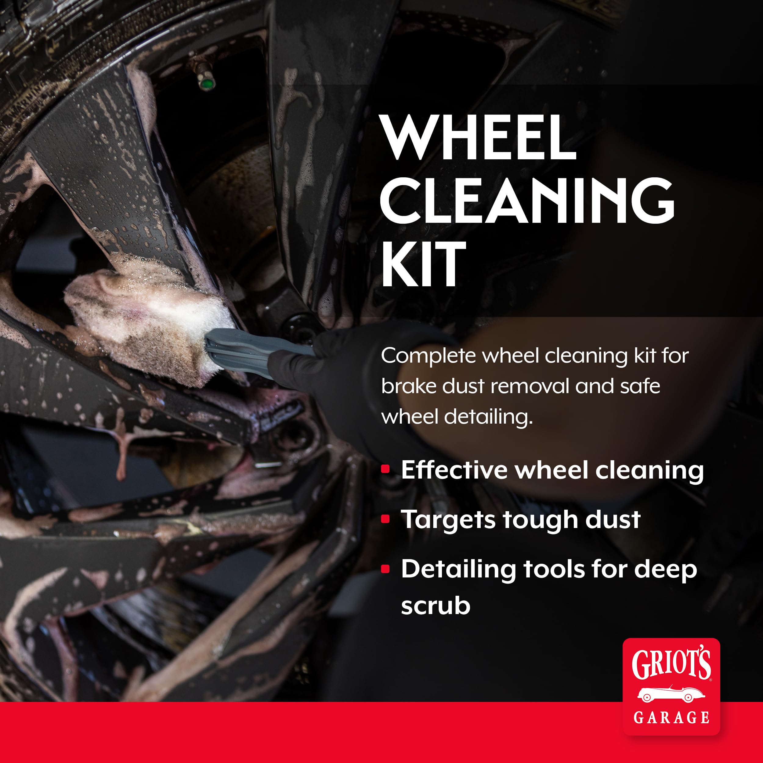 Griot's Garage Wheel Cleaning Kit, Includes Wheel Cleaner, Long-Reach Scrubbing Wheel Brush, and Two Mitts, 11224 - Image 2