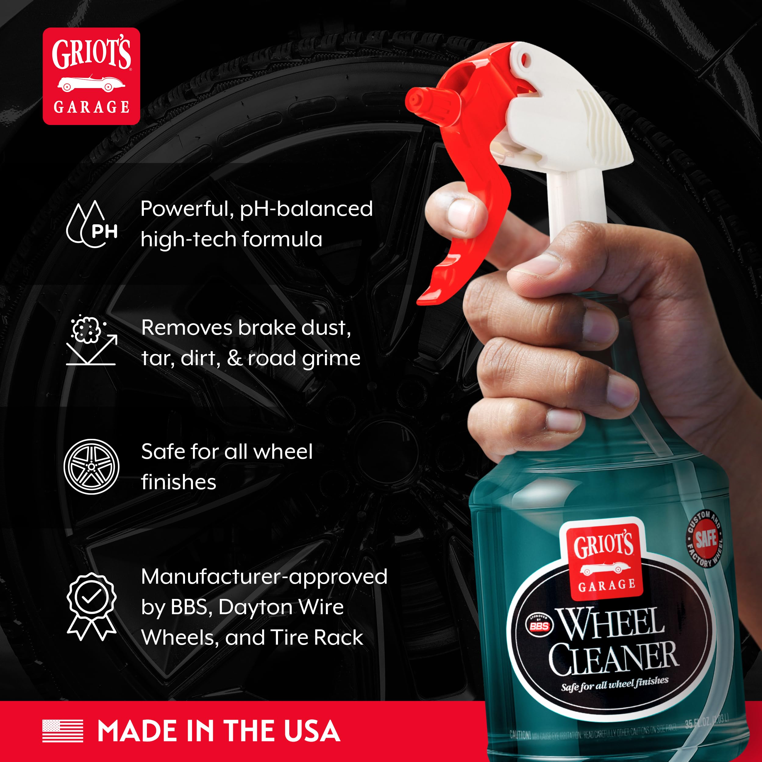 Griot's Garage Wheel Cleaning Kit, Includes Wheel Cleaner, Long-Reach Scrubbing Wheel Brush, and Two Mitts, 11224 - Image 3