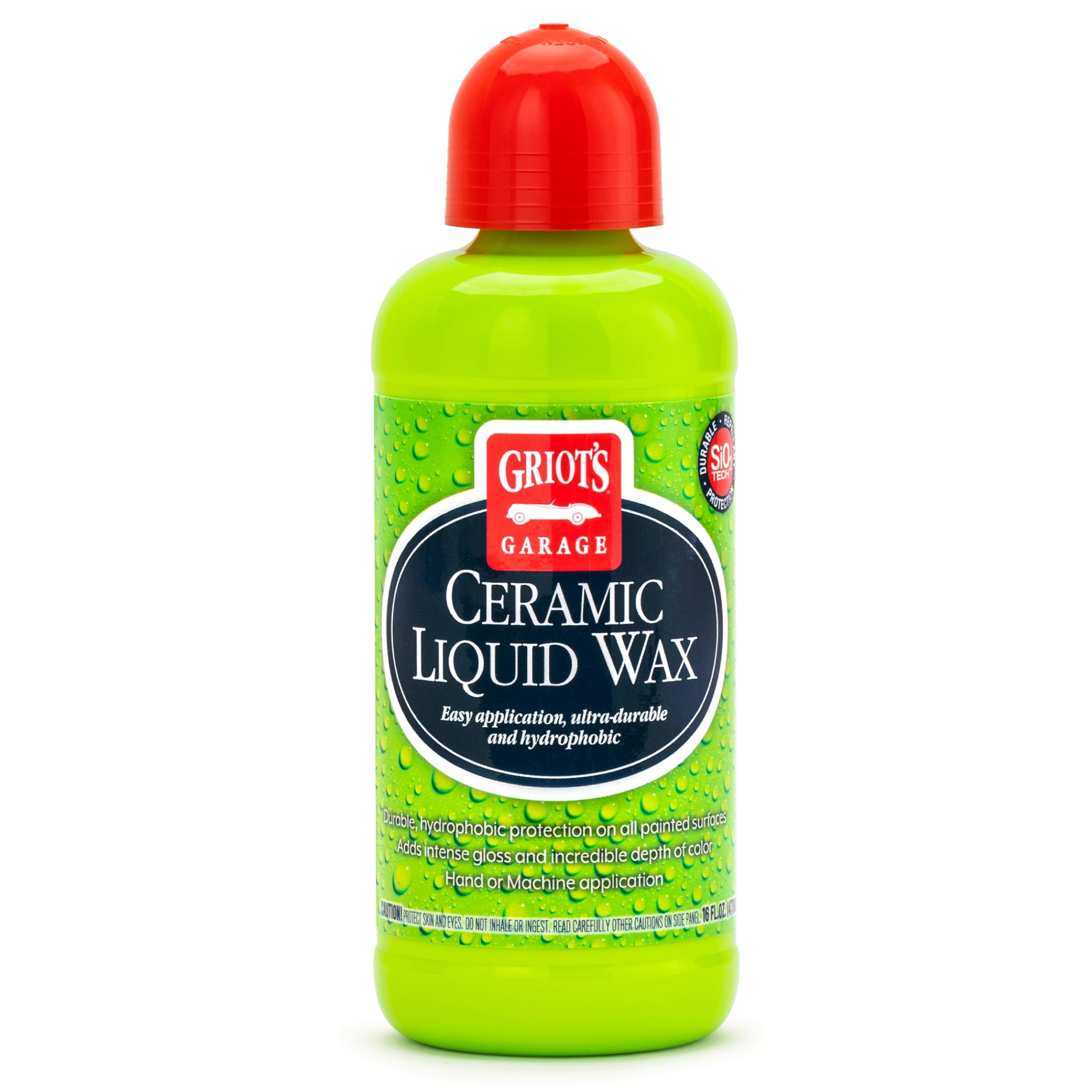 Griots Garage Ceramic Liquid Wax for Car Polishing and Detailing, High-Gloss Shine and Hydrophobic, Self-Cleaning Coating for Auto Paint, 10909, 16oz