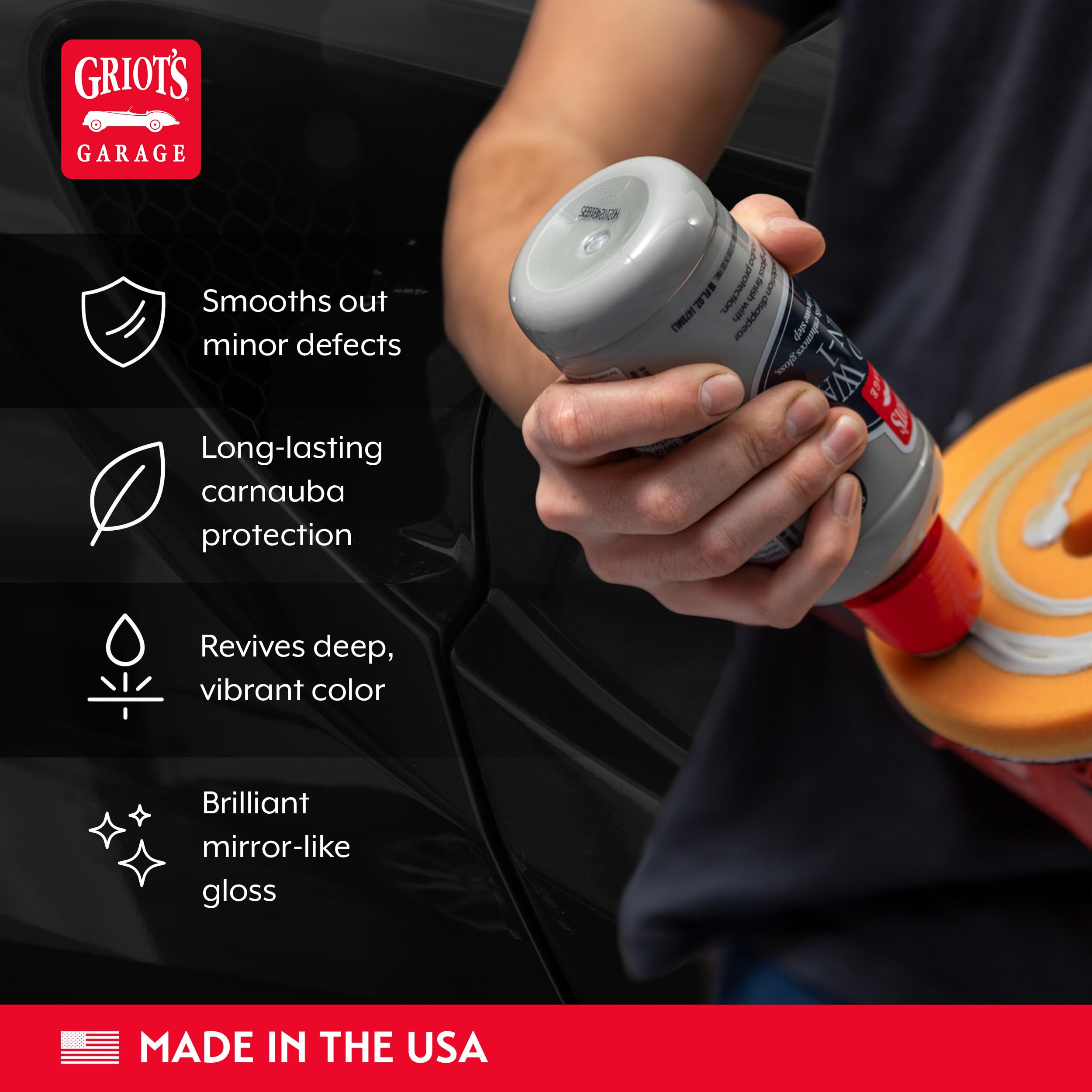Griots Garage Liquid Wax 3-In-1 for Car Polishing and Detailing, High Gloss Shine and Carnauba-Based Protection for Auto Paint, 11013, 16oz - Image 3